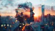 © PNGPHOTOCLUB - Emotive Double Exposure Portrait with Cityscape Background