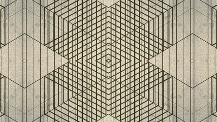 Fototapete - Dynamic seamless loop animation of a symmetrical pattern of rectangles folding into abstract structures. Light gray background accentuates the isometric composition. 3d rendering 4K