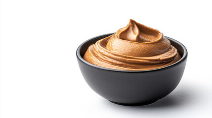 Poster - Creamy peanut butter in black bowl, perfect for spreading or dipping