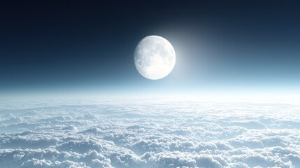 Wall Mural - Celestial Serenity: A Moonlit Cloud Sea
