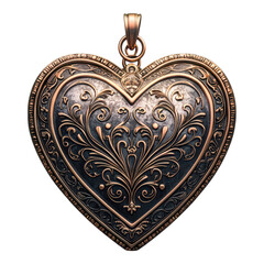 Artistic display of elegant heart-shaped pendant jewelry a romantic close-up photography