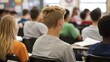 © Tanakorn - High School Students Attentively Listening to a Lecture in a Modern Classroom, Focused on Learning and Education