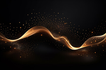 Wall Mural - Awesome striking image of a gold wave against a black background.