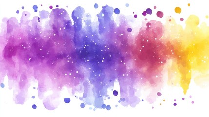 Wall Mural - Abstract watercolor rainbow galaxy background.