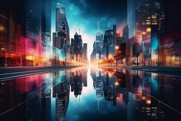 Wall Mural - Outstanding Science fiction futuristic city