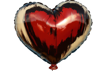Wall Mural - red heart-shaped balloon, valentine's day, on white background, PNG, transparent, isolated, on transparent background, no background	
