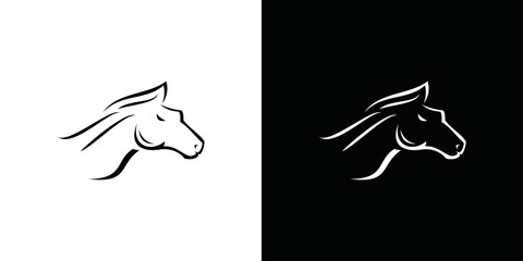simple horse head logo vector