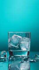 Wall Mural - glass of water with ice