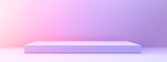 Wall Mural - A white podium with a purple background