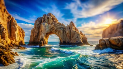 Wall Mural - Cabo San Lucas Arches Miniature Landscape, Tilt-Shift Photography