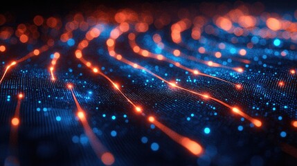 Wall Mural - abstract digital network: futuristic data flow and connections. a vibrant visualization of technolog