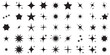 © NOVA STOCK - Retro futuristic sparkle icons collection. Set of star shapes. Abstract cool shine effect sign vector design. Templates for design, posters, projects, banners, logo, and business cards