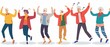 © COK House - A cheerful group of elderly people dancing to music, enjoying life. will be appropriate in materials about active longevity, social projects for pensioners and advertising of dance courses.