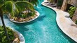 © slamet - Serene Tropical Resort Pool Paradise: Luxurious Lazy River Escape