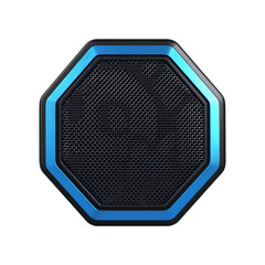 3d octagon metallic frame png