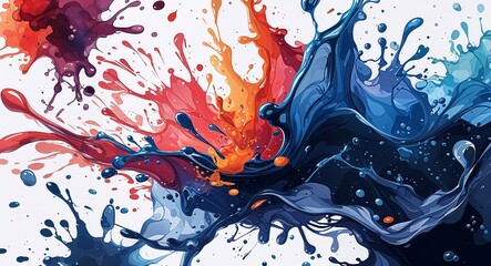 Sticker - Ink splash patterns background or illustration with dynamic artistic movement