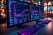 © Vesna - comprehensive financial data visualization with dynamic stock market charts and trading analytics on modern computer interface design