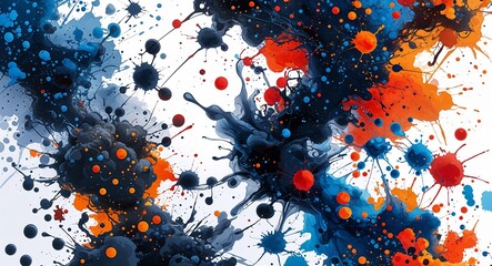 Sticker - Abstract ink splatter patterns background or illustration in chaotic artistry