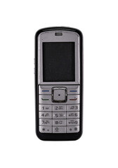 retro mobile phone with a classic button design on a transparent background. the high resolution and