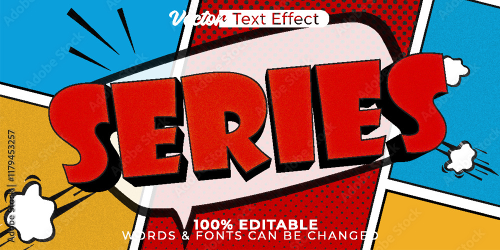 Series Text Effect Editable Alphabet Cartoon Comic Entertainment Stock ...