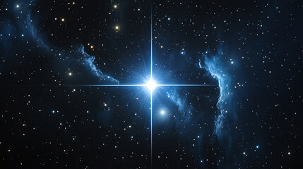 Wall Mural - abstract universe nebula clouds in space with star of bethlehem
