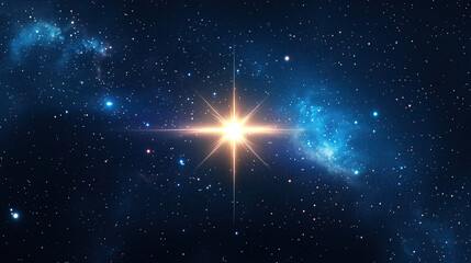 Wall Mural - abstract universe nebula clouds in space with star of bethlehem