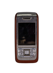 Wall Mural - Retro mobile phone with a classic button design on a transparent background. The high resolution and transparent background make it perfect for use in advertising, illustrations, and design projects.