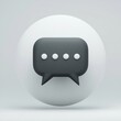 © Vectplus - Modern 3D Render of Chat Bubble Icon on Soft Gray Background for Communication Design