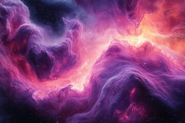 Wall Mural - cosmic dreams ethereal galaxy swirls in pastel pink and purple creating dreamy abstract cloud format