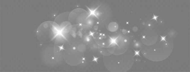 Wall Mural - white dust.christmas dust glowing bokeh confetti light and glitter texture overlay for your design.f