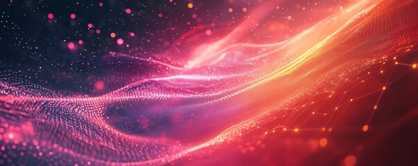 Poster - A dynamic abstract big data design with futuristic infographics, glowing data points, and vibrant digital patterns representing advanced technological systems