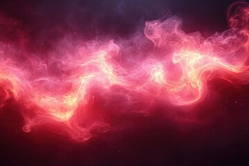 Wall Mural - dramatic crimson smoke swirls and tendrils dancing against dark background with dynamic motion and e