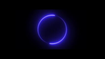 Wall Mural - neon circle loading icon animation. neon light glowing circle frame background animation.