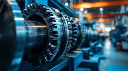 Poster - Industrial gears rotating in a modern factory