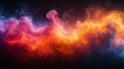 Wall Mural - Plasma Effect on Black Background. Generative AI