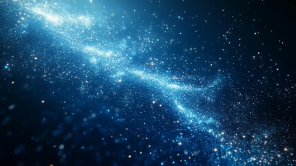 Wall Mural - Sparkling Blue Galaxy with Starry Effects. Generative AI