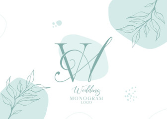 Wall Mural - Wedding initial modern AV and VA monogram logo