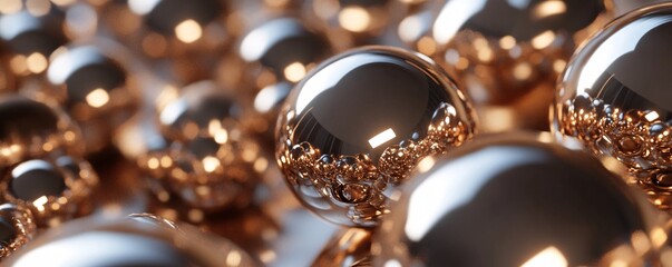 Fototapete - Shiny spheres reflecting each other in a modern abstract composition
