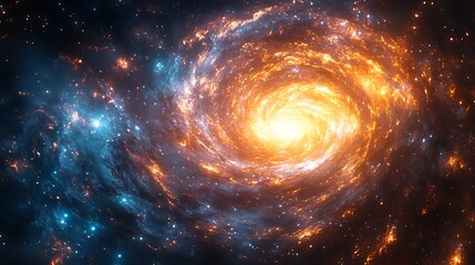 Wall Mural - fiery spiral galaxy cosmic swirl of stars and nebulae