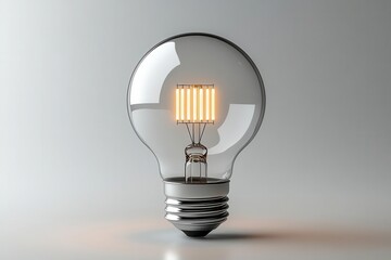 Wall Mural - isolated modern led light bulb on pure white background with realistic glass texture and metal details, energy efficiency concept