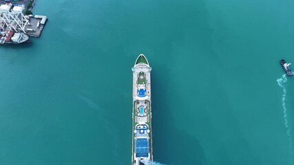 Wall Mural - cruise ship, cruise liners beautiful white cruise ship above luxury cruise in the ocean sea concept 