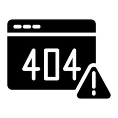 error 404 notification icon for website problem representation