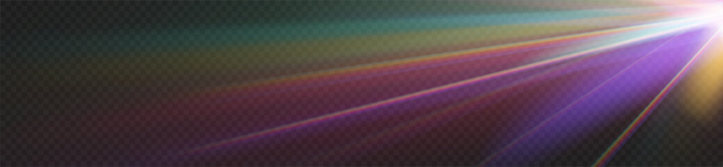 Wall Mural - crystal star. crystal ray light, sun shines rainbow red yellow and blue color. optical fire light ef