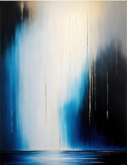 Wall Mural - background with rays of light - abstract blue and black ink background - generative ai