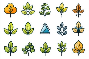 Wall Mural - minimalist eco-friendly sustainability icons collection with clean lines and modern design for envir