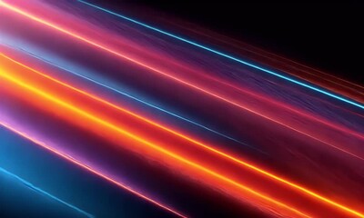 Wall Mural - high-speed light trail animation with red and blue motion trails, showcasing fast movement and cutti