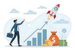 © Anusa - Business Growth Concept with Rocket Launch and Financial Success