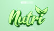 © Supriyadi - Editable 3D text style effect - Nutri Green Leaft Design text effect Template
