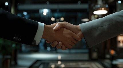 Aufkleber - Professional handshake between business partners in a modern office environment demonstrating collaboration and agreement