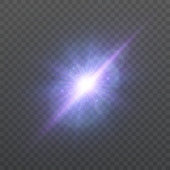 Leinwandbilder - Vivid purple light effect. Abstract glow effect for web design and game interfaces. PNG effect